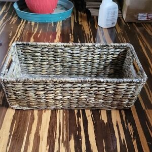 Woven Rectangular Basket - Brown